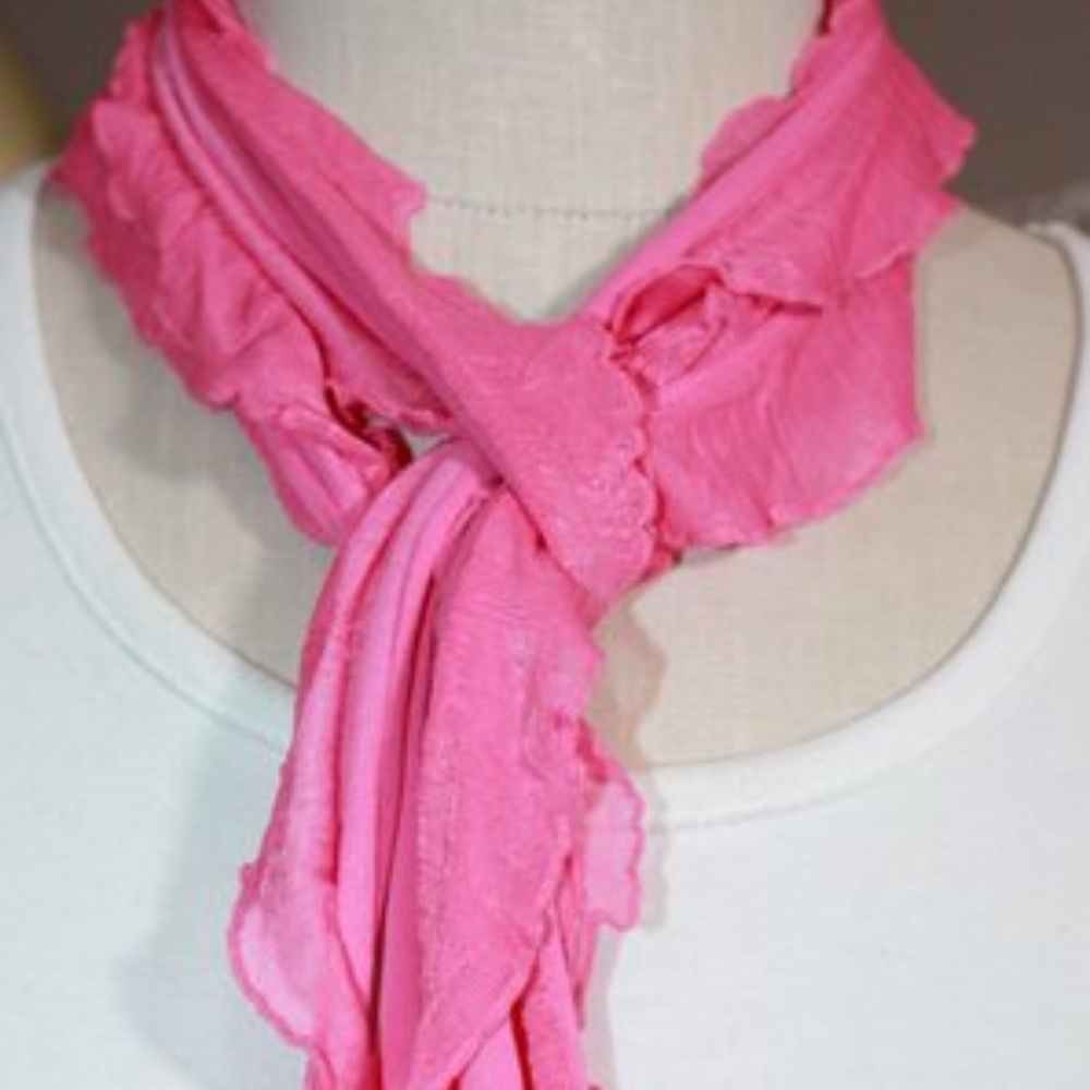 Pink Solid and Patterned Scarf Accessory - Picture 8 of 8